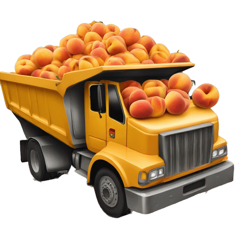 Dump truck filled with peaches emoji