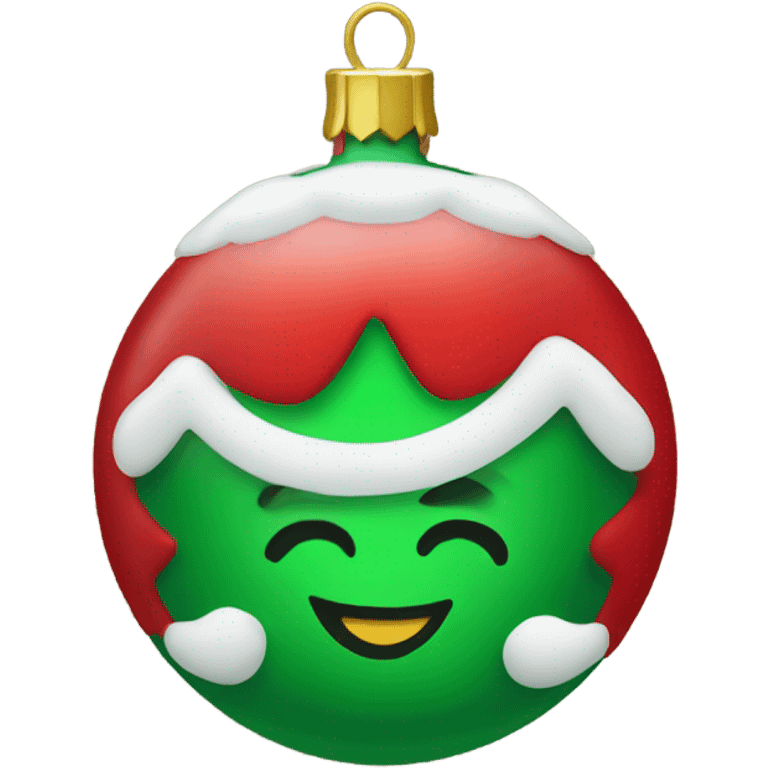 Red and green Christmas ornament emoji