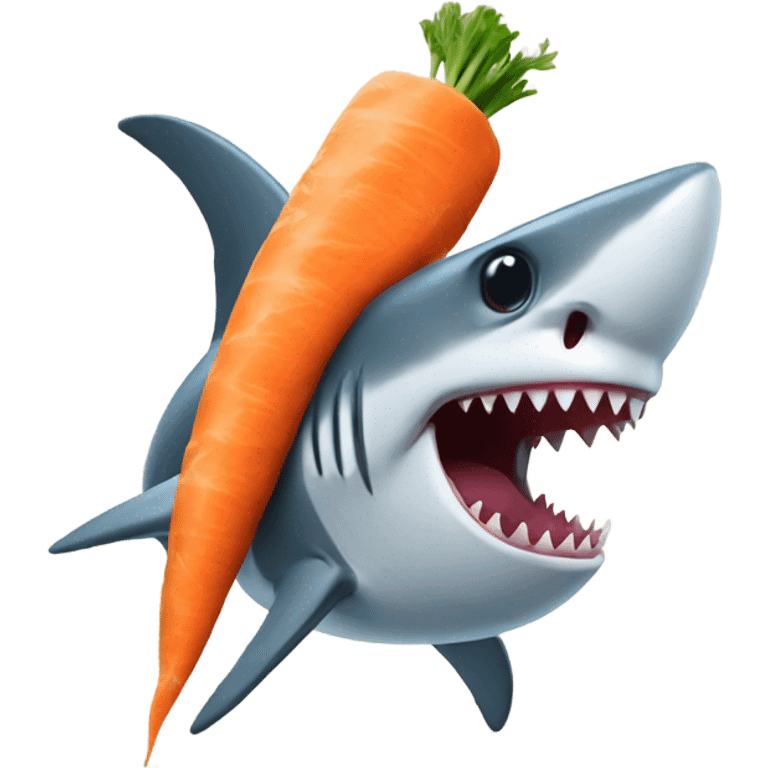 Shark eating a carrot emoji