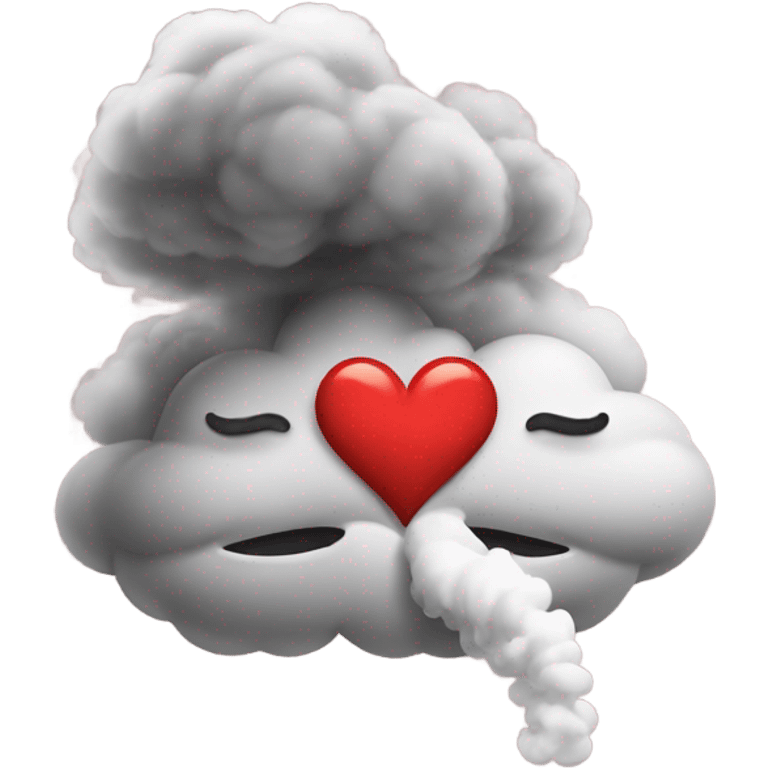 A mouth blowing “smoking” heart-shaped breath,  emoji