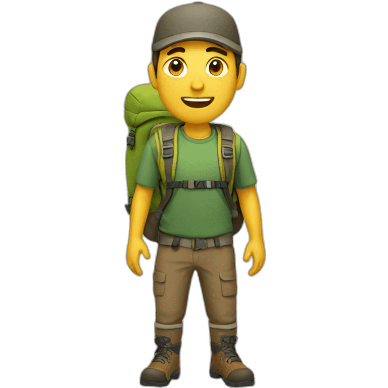 Trekking man emoji