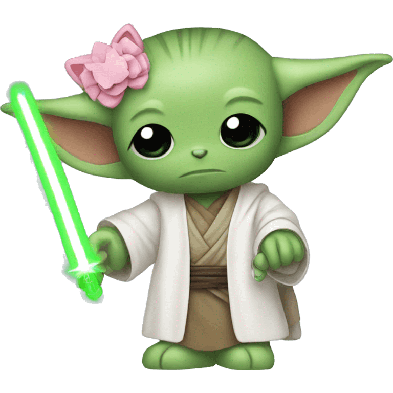 Hello kitty holding yoda emoji