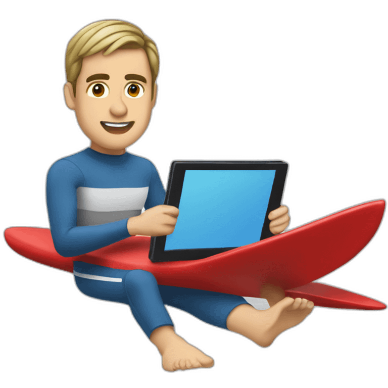 Philipp Lahm surfing on a tablet emoji