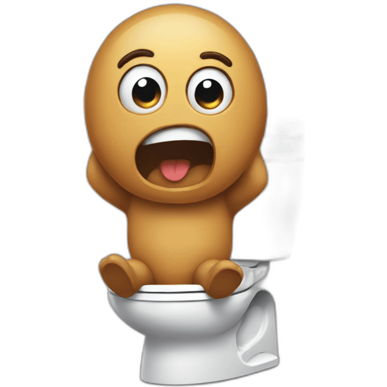 scared pooping emoji