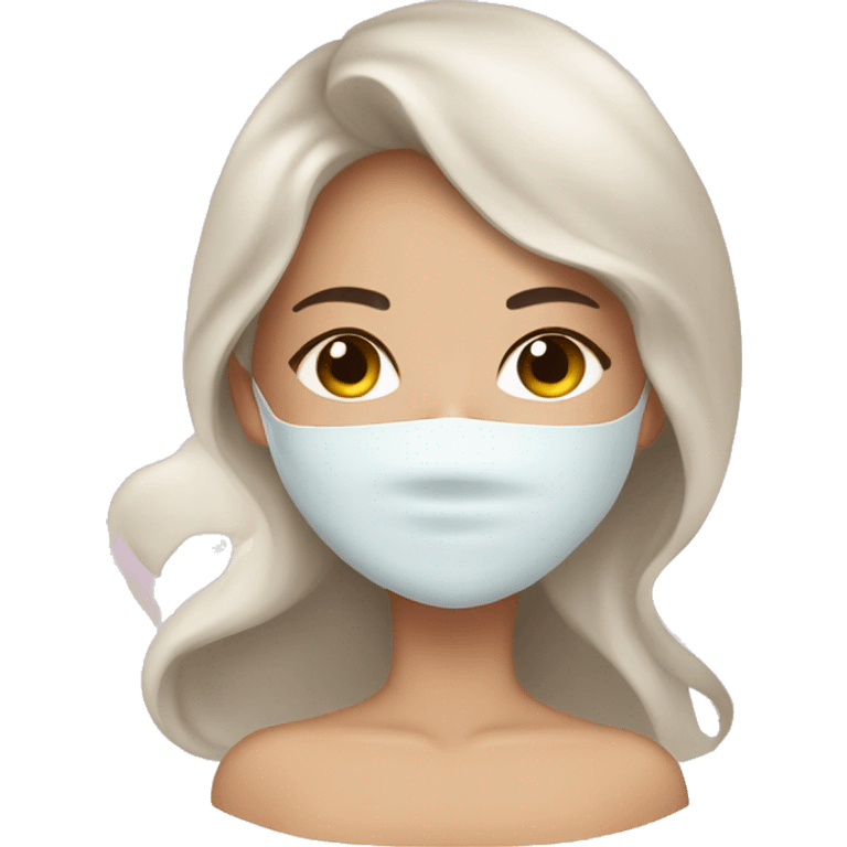 pretty brunette girl sleeping with cream coloured face mask spa emoji