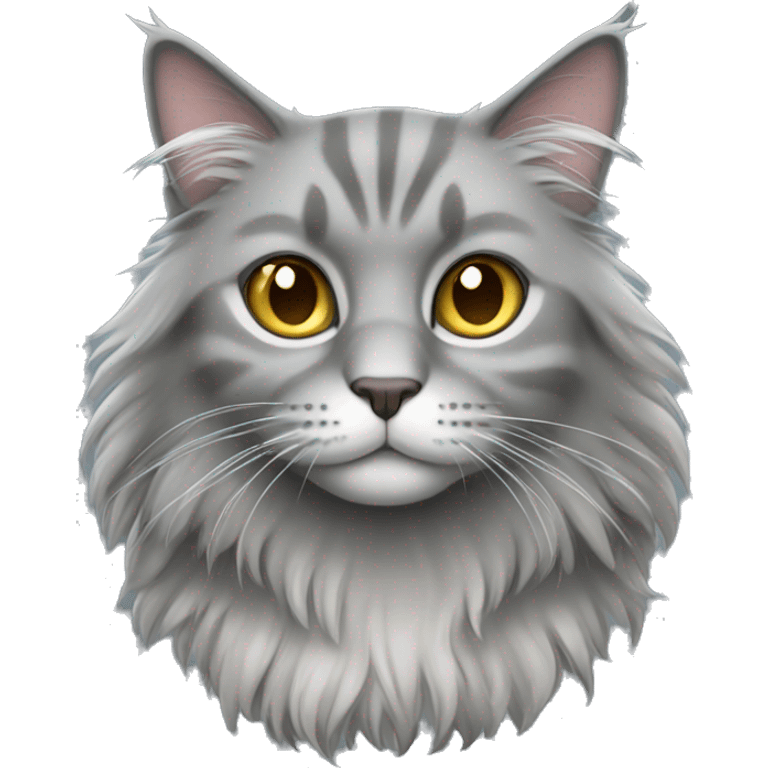 gray longhair cat emoji