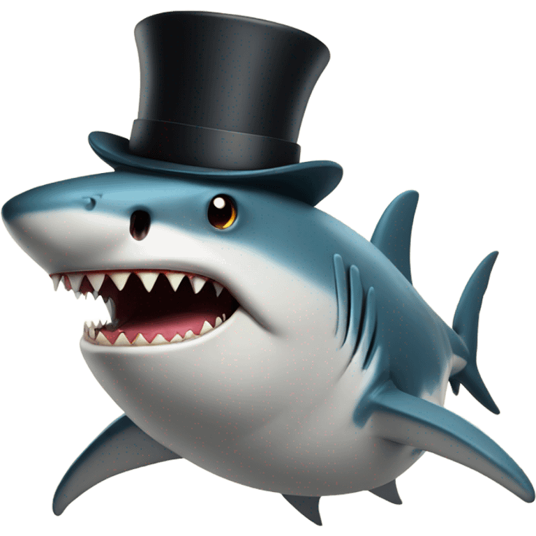 Shark with a top hat and cigar emoji