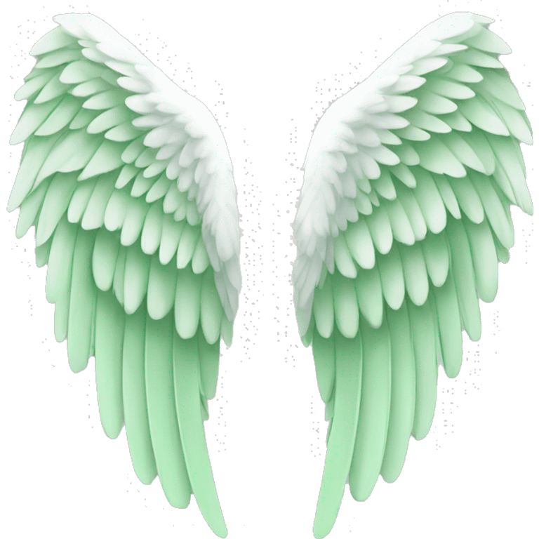 Simple angel wings, light green, mainly white. emoji