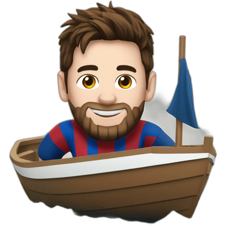 Messi dans un bateau emoji