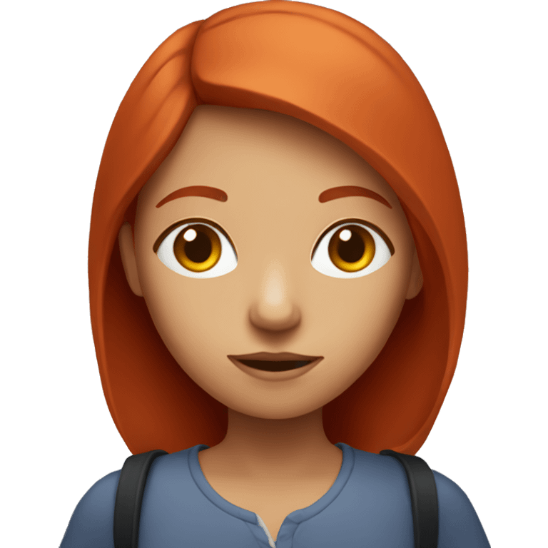 Red haired girl with diary emoji