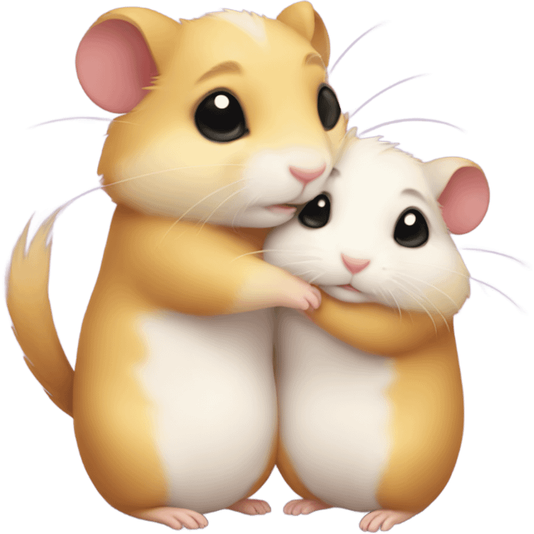 cute hamsters hugging eachother emoji