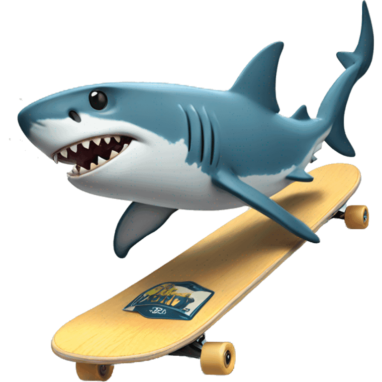 Shark on a skateboard  emoji