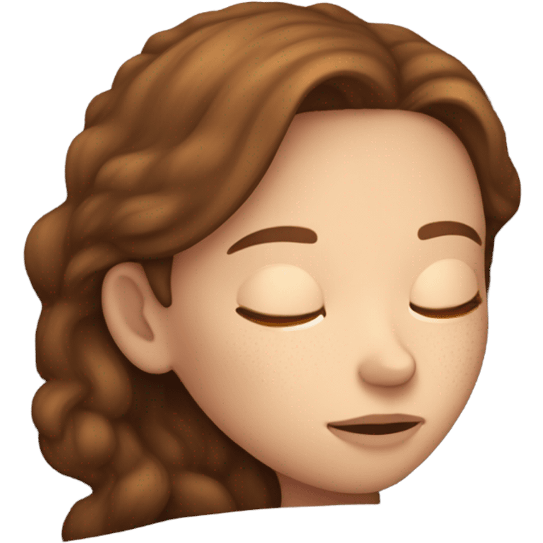 White girl with frekles Brown hair sleeping peacfully  emoji