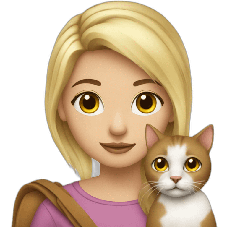 Bonde-girl-with-cat-and-horse emoji