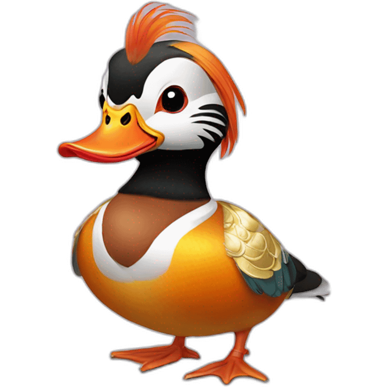 Fancy dressed Mandarin duck  emoji