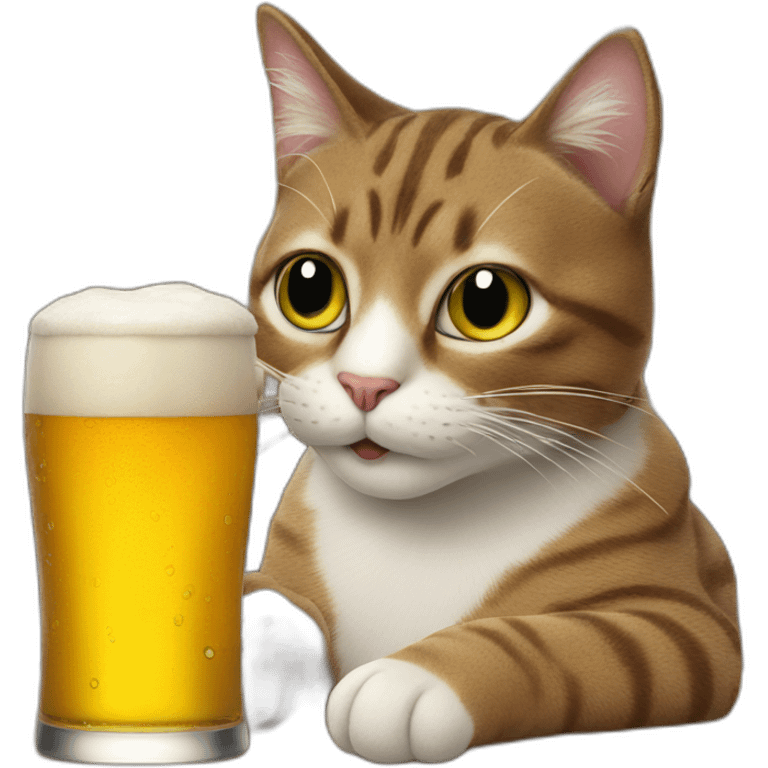 Cat drinking a beer emoji