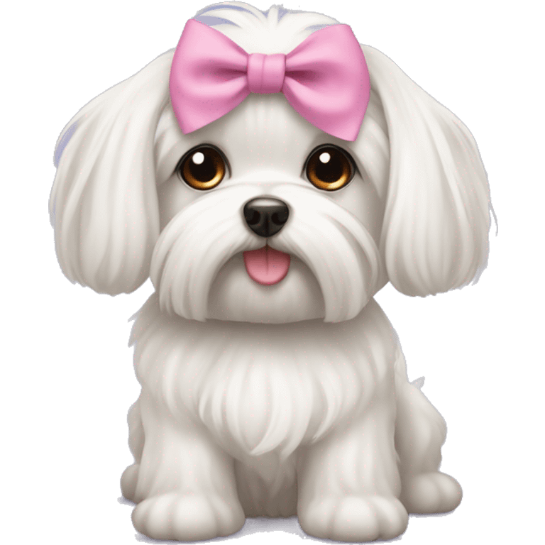 Cute dog Maltese with bows emoji