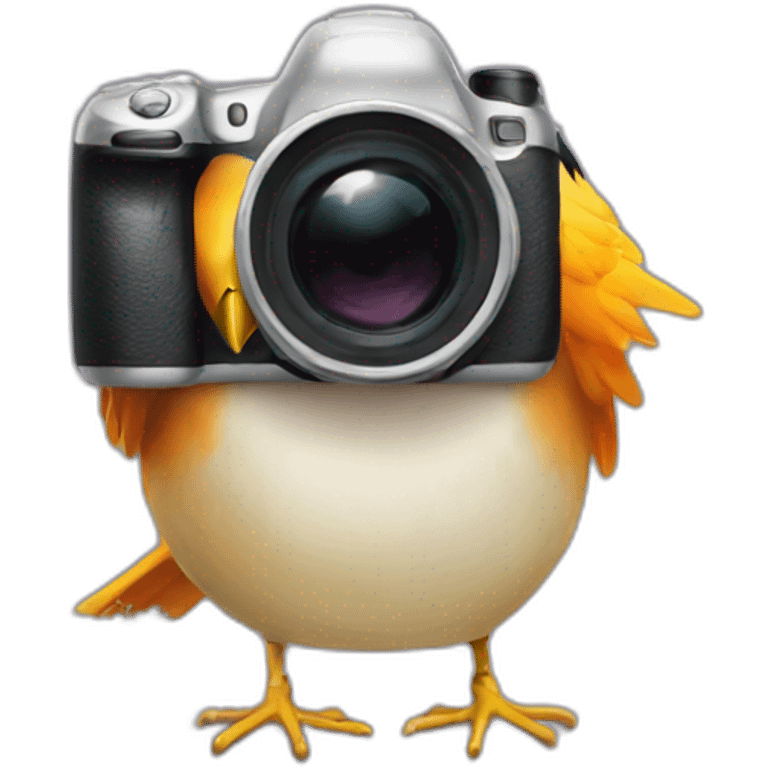 Bird taking a photo emoji