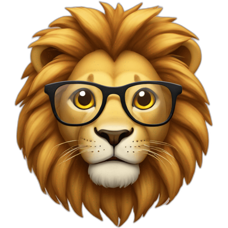 lion con lentes feliz emoji