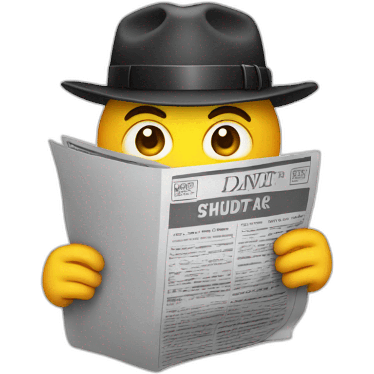 Inspector hiding behind a newspaper emoji