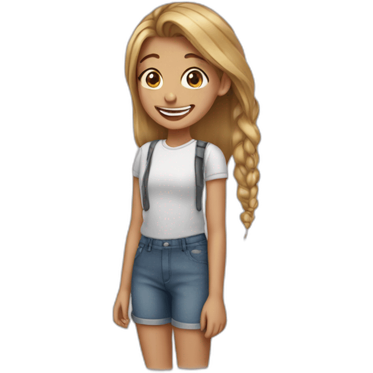 Teen with braces girl emoji