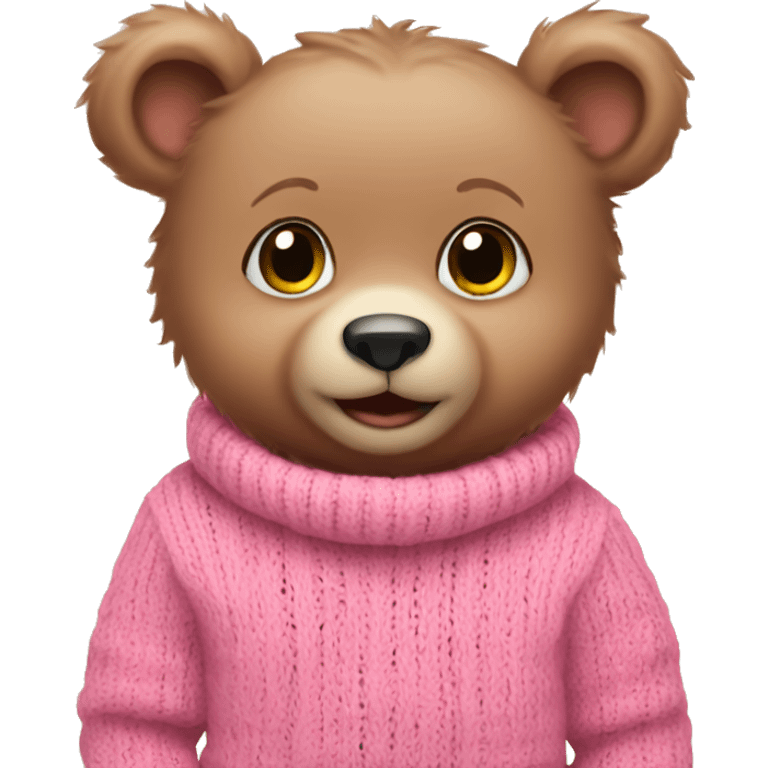 Baby bear wearing pink sweater  emoji