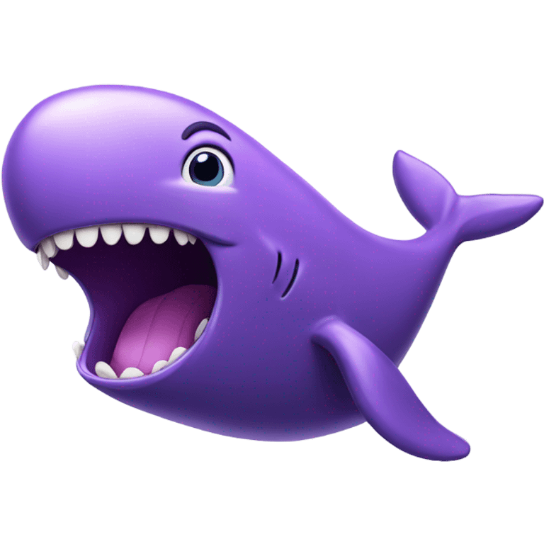 purple whale front with open mouth emoji