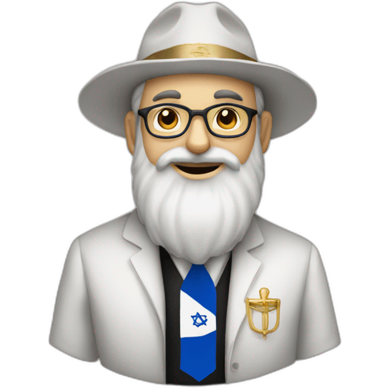 rabbi with payot with the israelian flag emoji