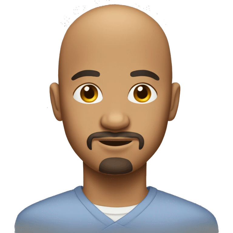 Medium complexion, bald head goatee emoji