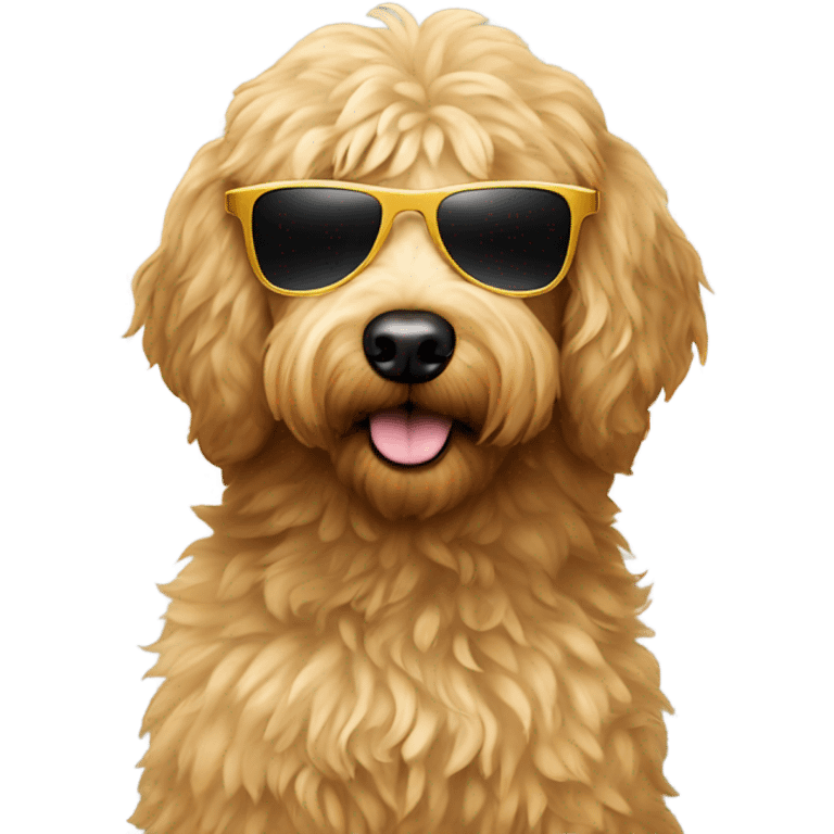 Golden doodle with sunglasses emoji