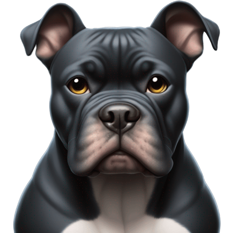 99% Black American Bully front  emoji