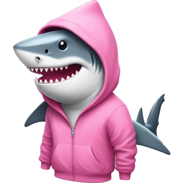 shark wearing a pink hoodie emoji