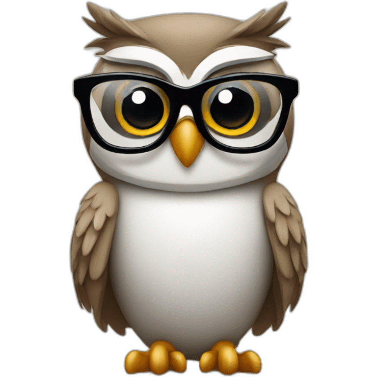 owl with stylish glasses emoji