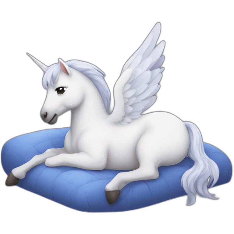 Pegasus sleeping lying on the ground emoji