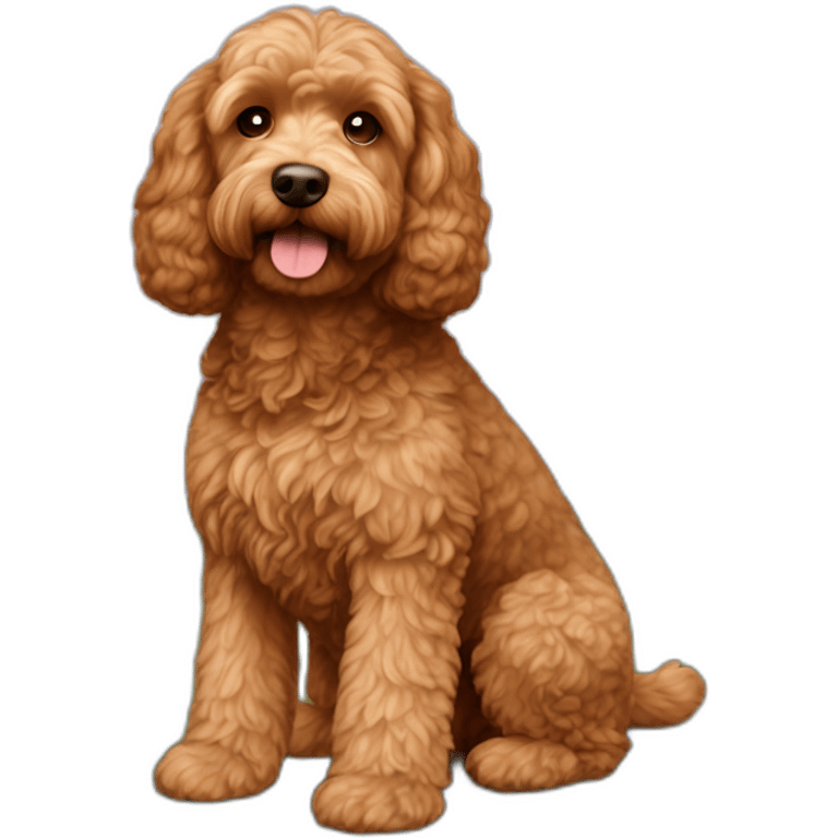 Reddish light brown cockapoo full body emoji