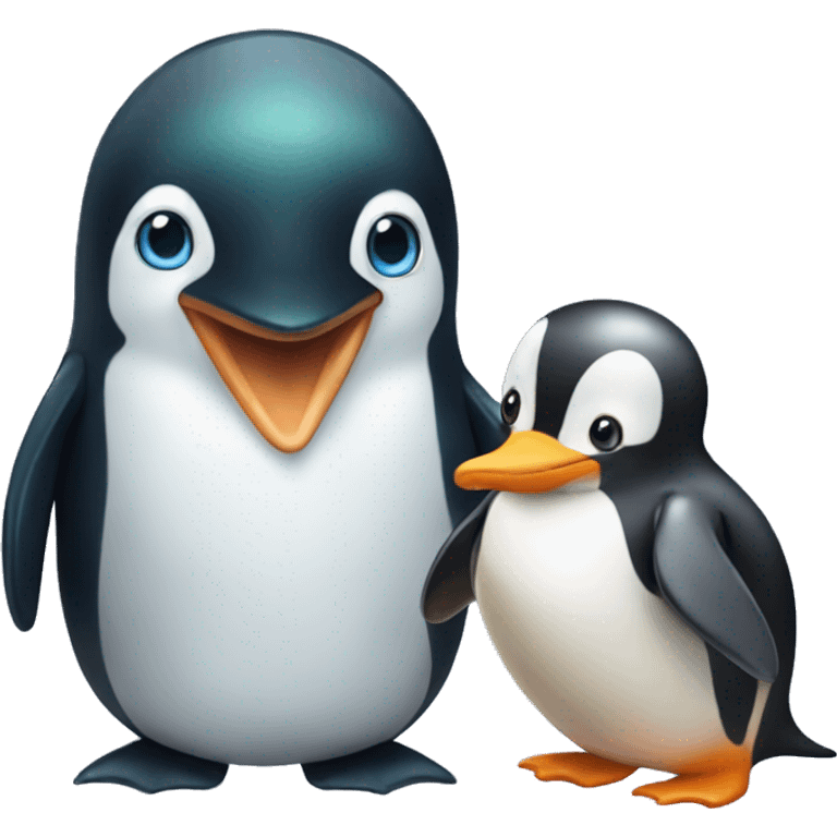 penguin and dolphin  emoji