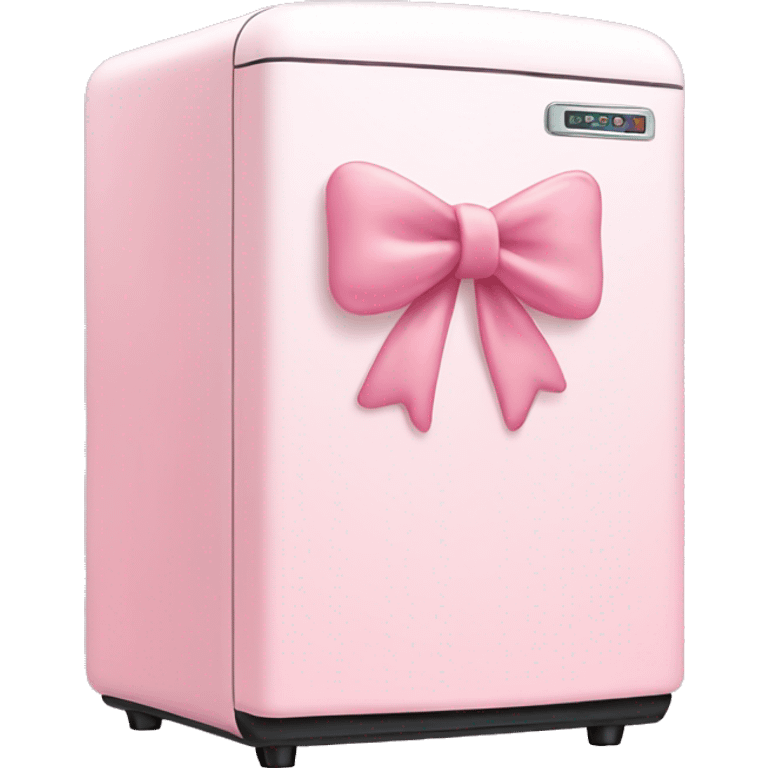 Light pink mini fridge with a bow on it emoji