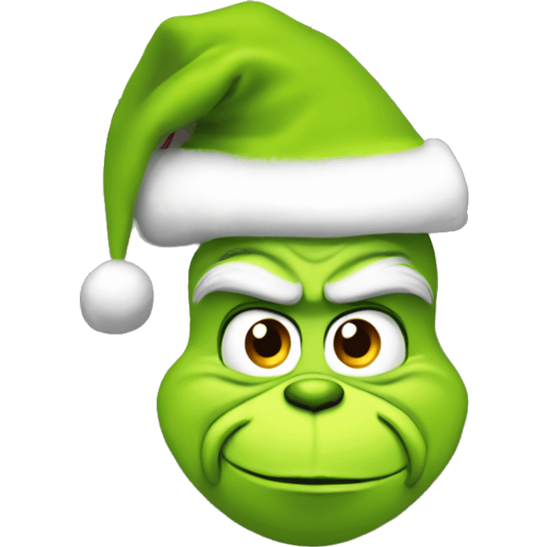 Grinch con gorro navideño  emoji