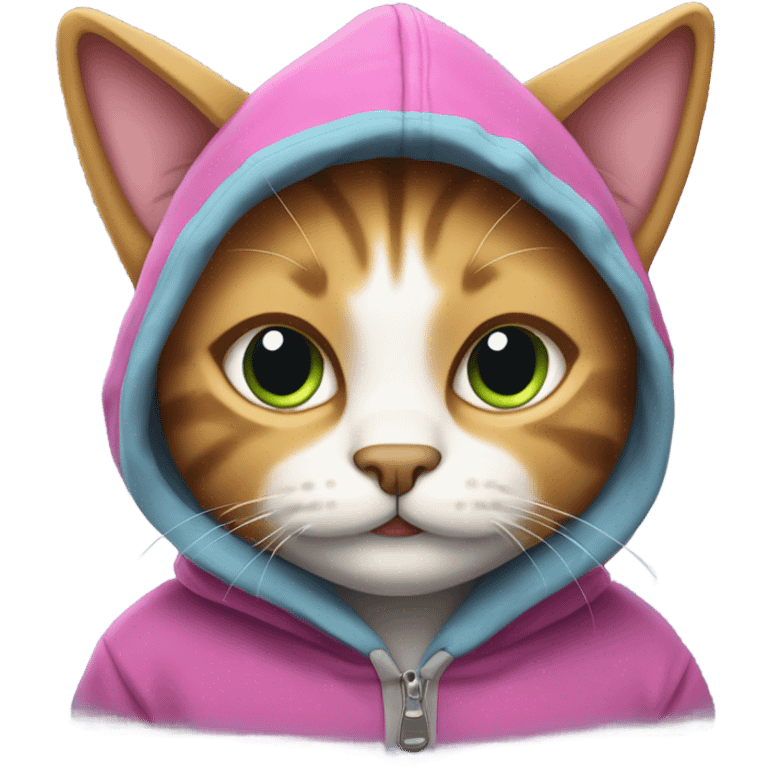 cat wearing a hoodie emoji