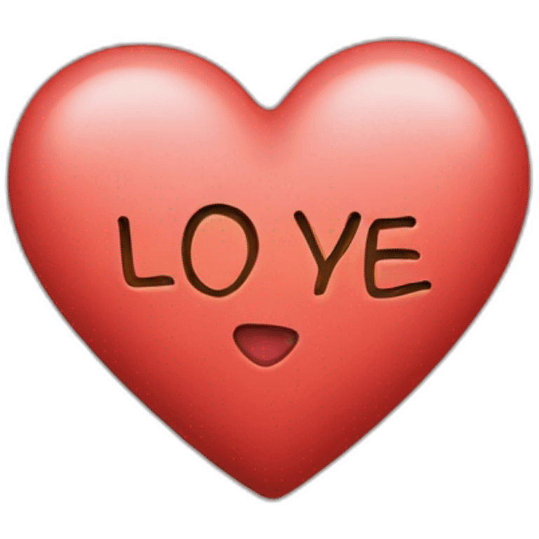 Heart with I love you texted on emoji