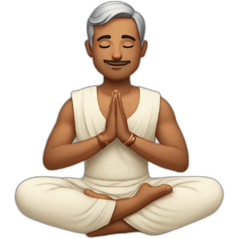 Indian man doing namaste emoji