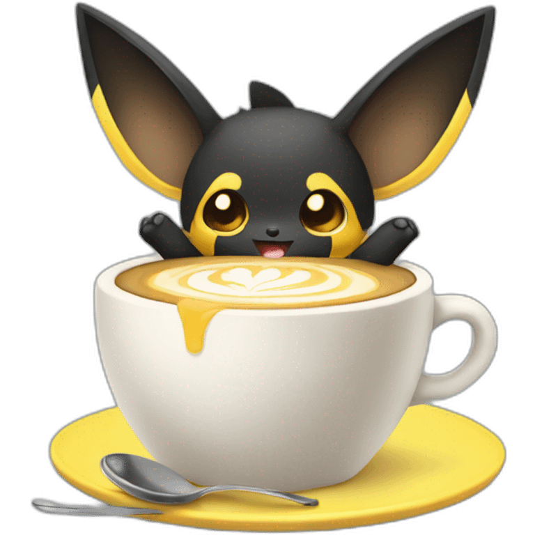 Pichu having coffee emoji