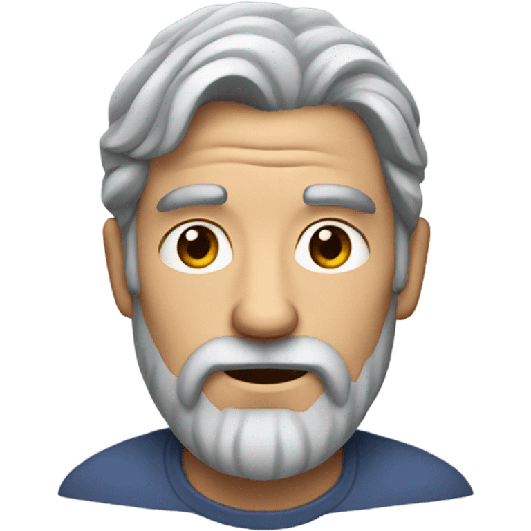 A man named Gary who has long gray hair, a beard, and wrinkles  emoji