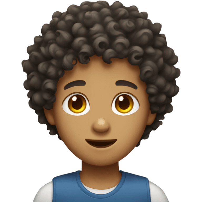 Curly hair boy emoji