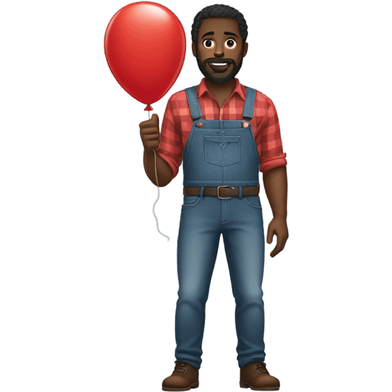 bearded black man with canadian tuxedo and red balloon emoji