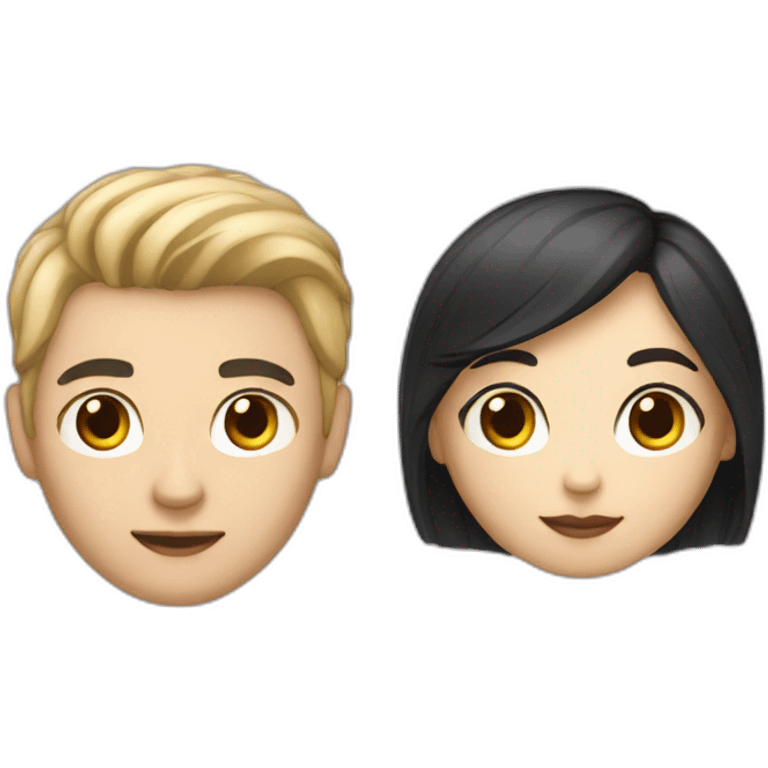 couple girl with  white skin and dark hair and man with light skin and hair emoji