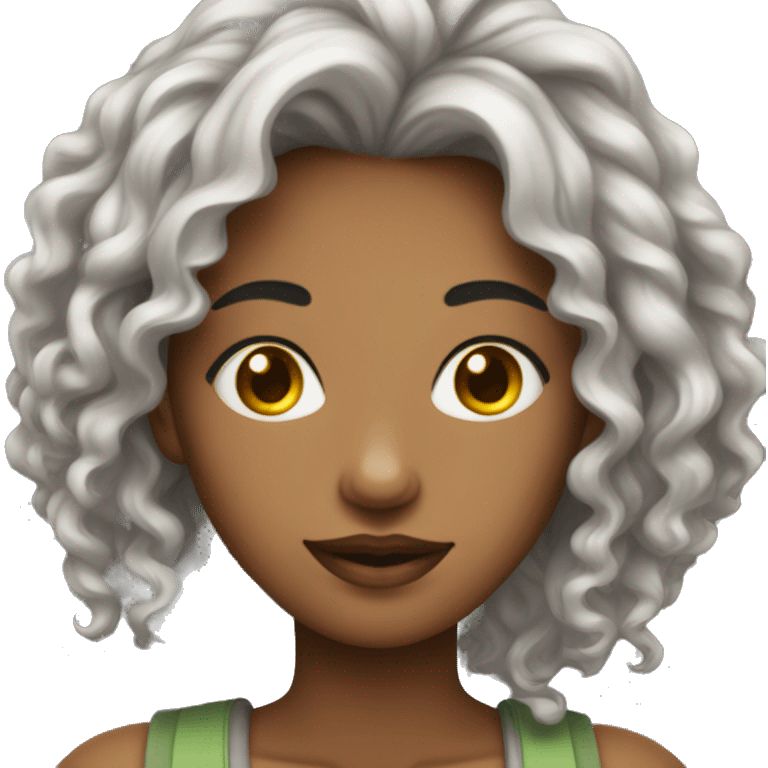 mulher loira magra com cabelo l emoji