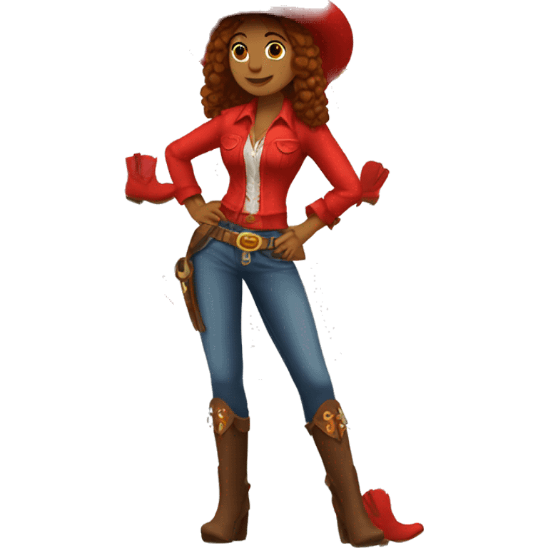 red cowgirl full body emoji