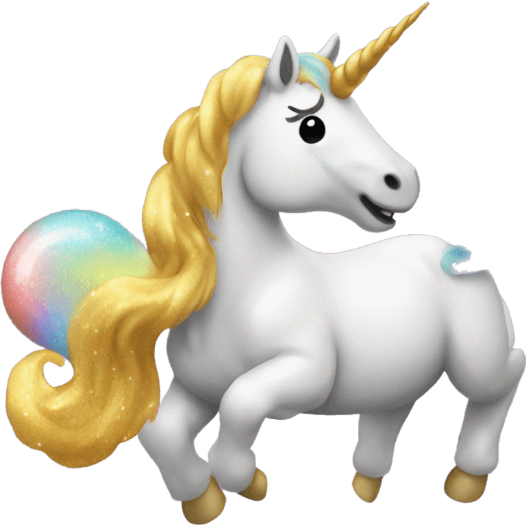 unicorn farting glitter emoji