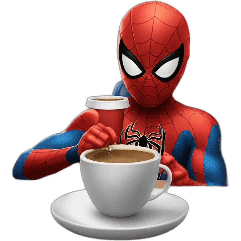 Spider man Drinking coffee emoji